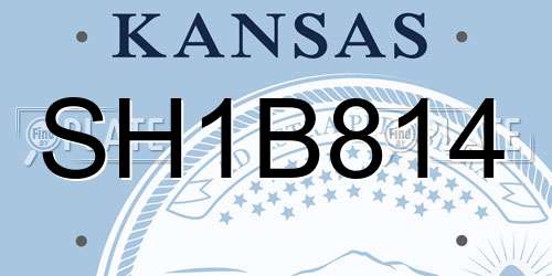 SH1B814 Kansas License Plate