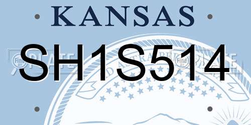 SH1S514 Kansas License Plate