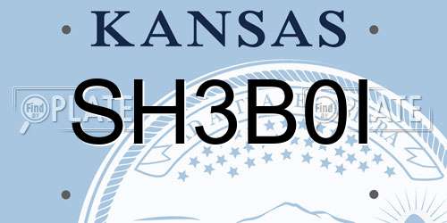 SH3B0I Kansas License Plate