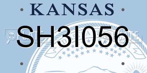 SH3I056 Kansas License Plate