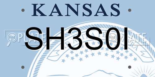 SH3S0I Kansas License Plate