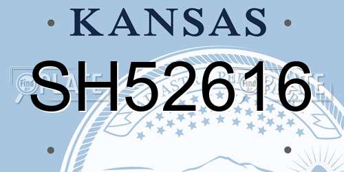 SH52616 Kansas License Plate