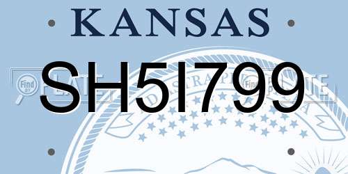 SH5I799 Kansas License Plate