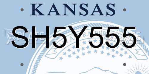 SH5Y555 Kansas License Plate