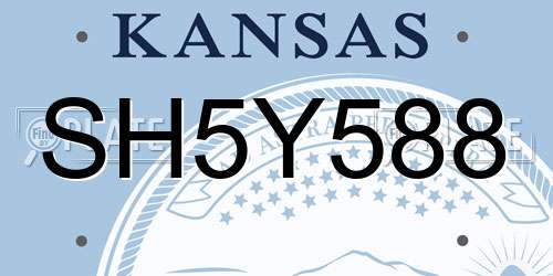 SH5Y588 Kansas License Plate