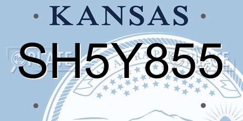 SH5Y855 Kansas License Plate