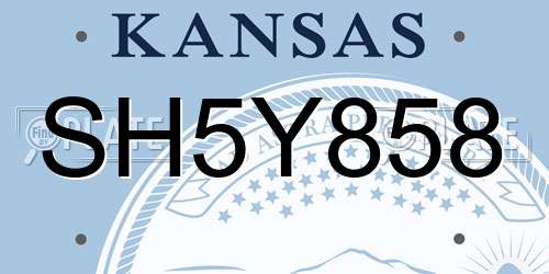 SH5Y858 Kansas License Plate