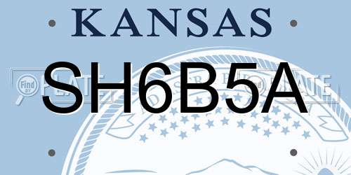SH6B5A Kansas License Plate