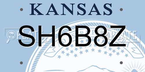 SH6B8Z Kansas License Plate