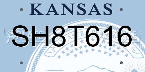 SH8T616 Kansas License Plate