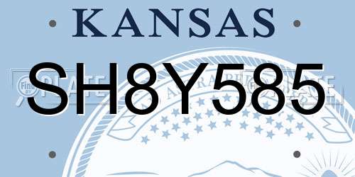 SH8Y585 Kansas License Plate