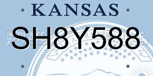 SH8Y588 Kansas License Plate