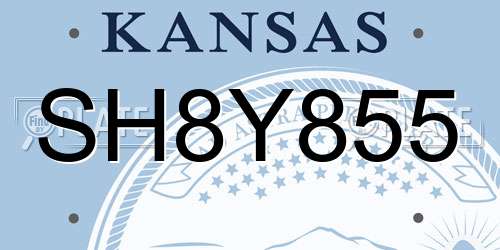 SH8Y855 Kansas License Plate
