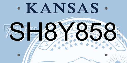SH8Y858 Kansas License Plate