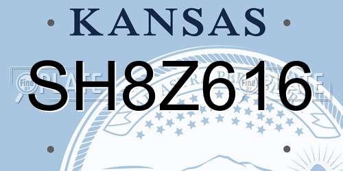 SH8Z616 Kansas License Plate