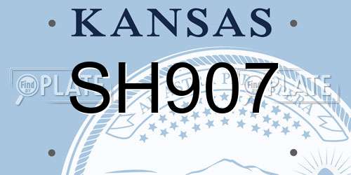 SH907 Kansas License Plate