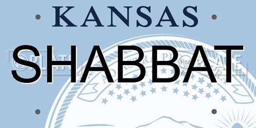 SHABBAT Kansas License Plate