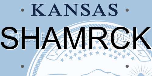 SHAMRCK Kansas License Plate