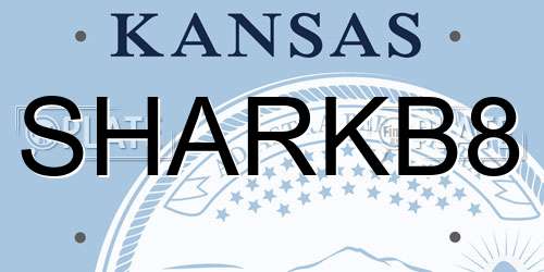 SHARKB8 Kansas License Plate