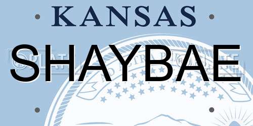 SHAYBAE Kansas License Plate
