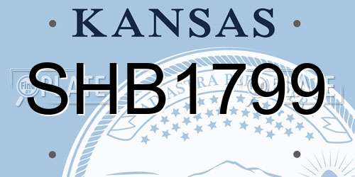 SHB1799 Kansas License Plate