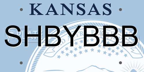 SHBYBBB Kansas License Plate