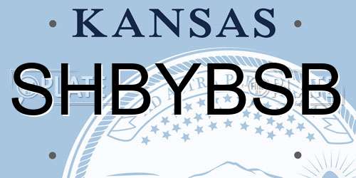 SHBYBSB Kansas License Plate