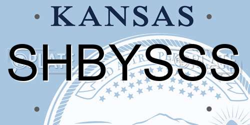 SHBYSSS Kansas License Plate