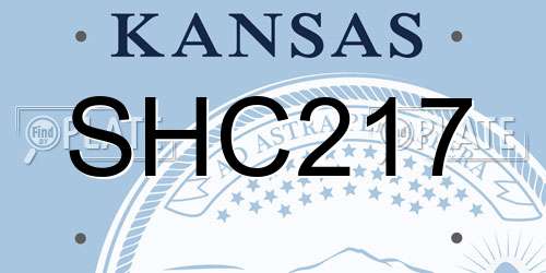 SHC217 Kansas License Plate