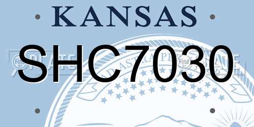 SHC7030 Kansas License Plate
