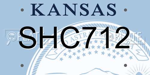 SHC712 Kansas License Plate