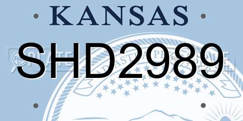 SHD2989 Kansas License Plate