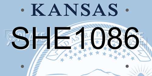 SHE1086 Kansas License Plate