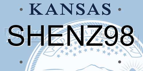 SHENZ98 Kansas License Plate