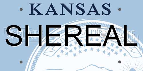 SHEREAL Kansas License Plate