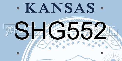 SHG552 Kansas License Plate
