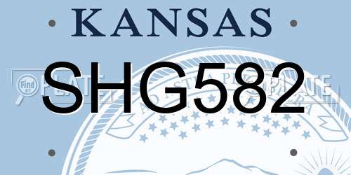 SHG582 Kansas License Plate