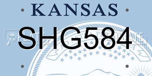 SHG584 Kansas License Plate