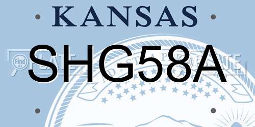SHG58A Kansas License Plate