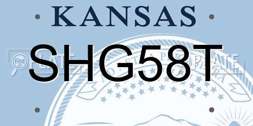 SHG58T Kansas License Plate