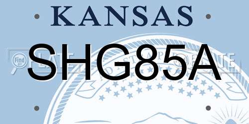 SHG85A Kansas License Plate
