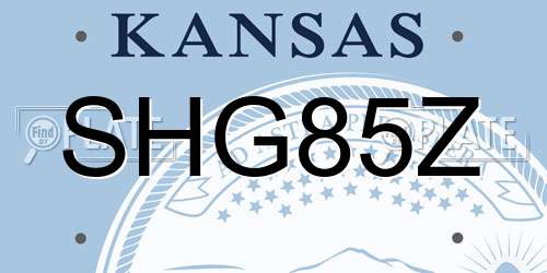 SHG85Z Kansas License Plate