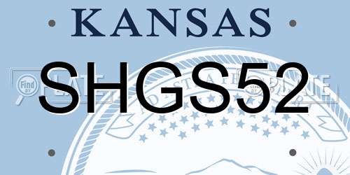 SHGS52 Kansas License Plate