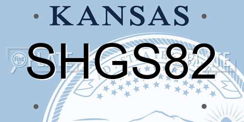 SHGS82 Kansas License Plate