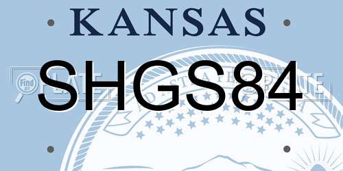 SHGS84 Kansas License Plate