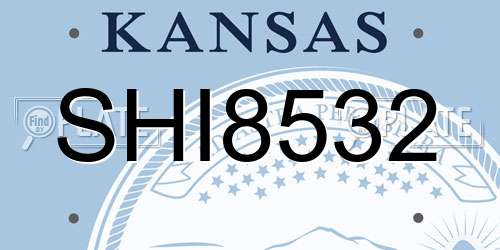 SHI8532 Kansas License Plate