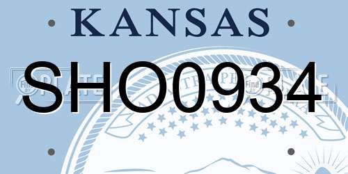 SHO0934 Kansas License Plate