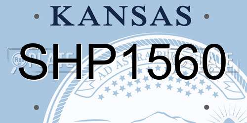 SHP1560 Kansas License Plate