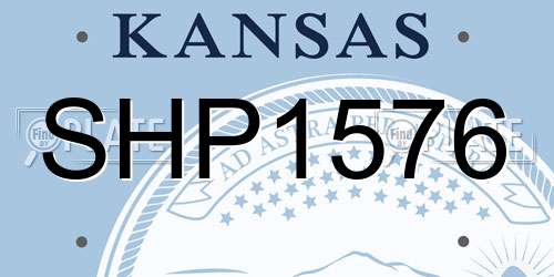SHP1576 Kansas License Plate