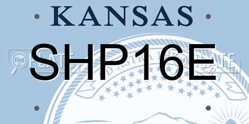 SHP16E Kansas License Plate